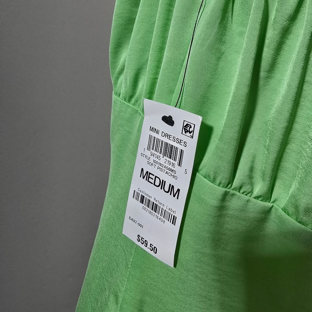 Bar III Green Ruffle Dress R8 - Picture 4 of 5